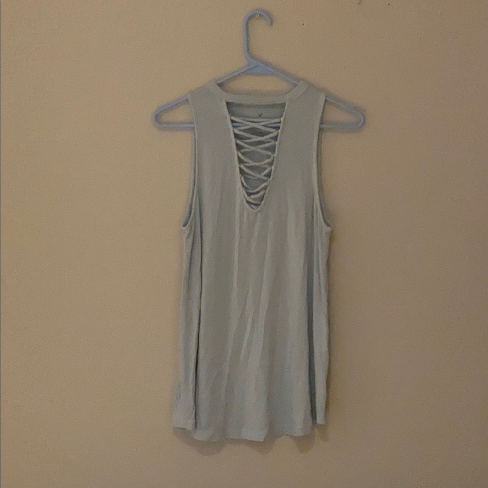 american eagle soft&sexy blue tank top size small